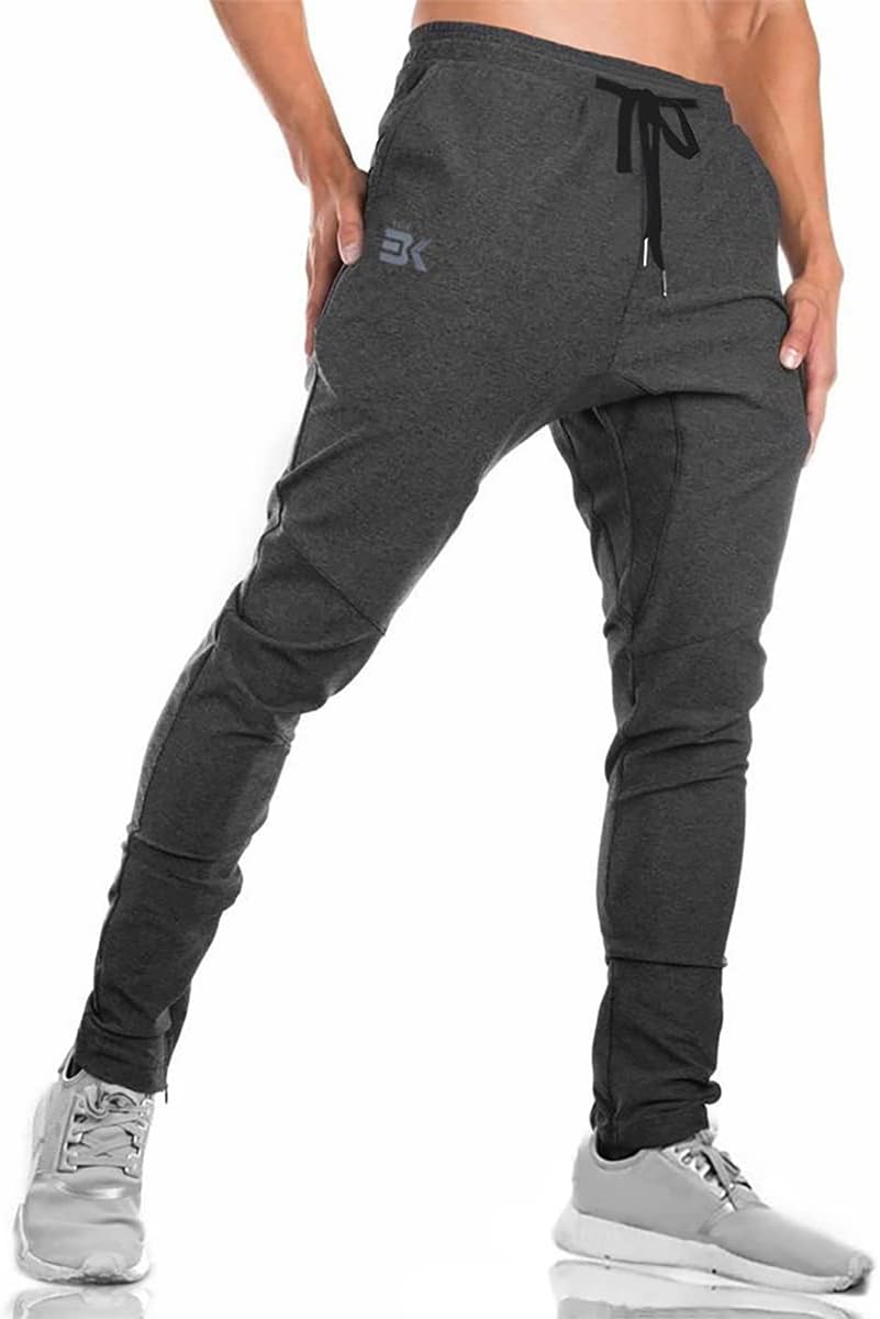 Detalle de BROKIG Mens Gym Joggers Slim Fit with Double Pockets