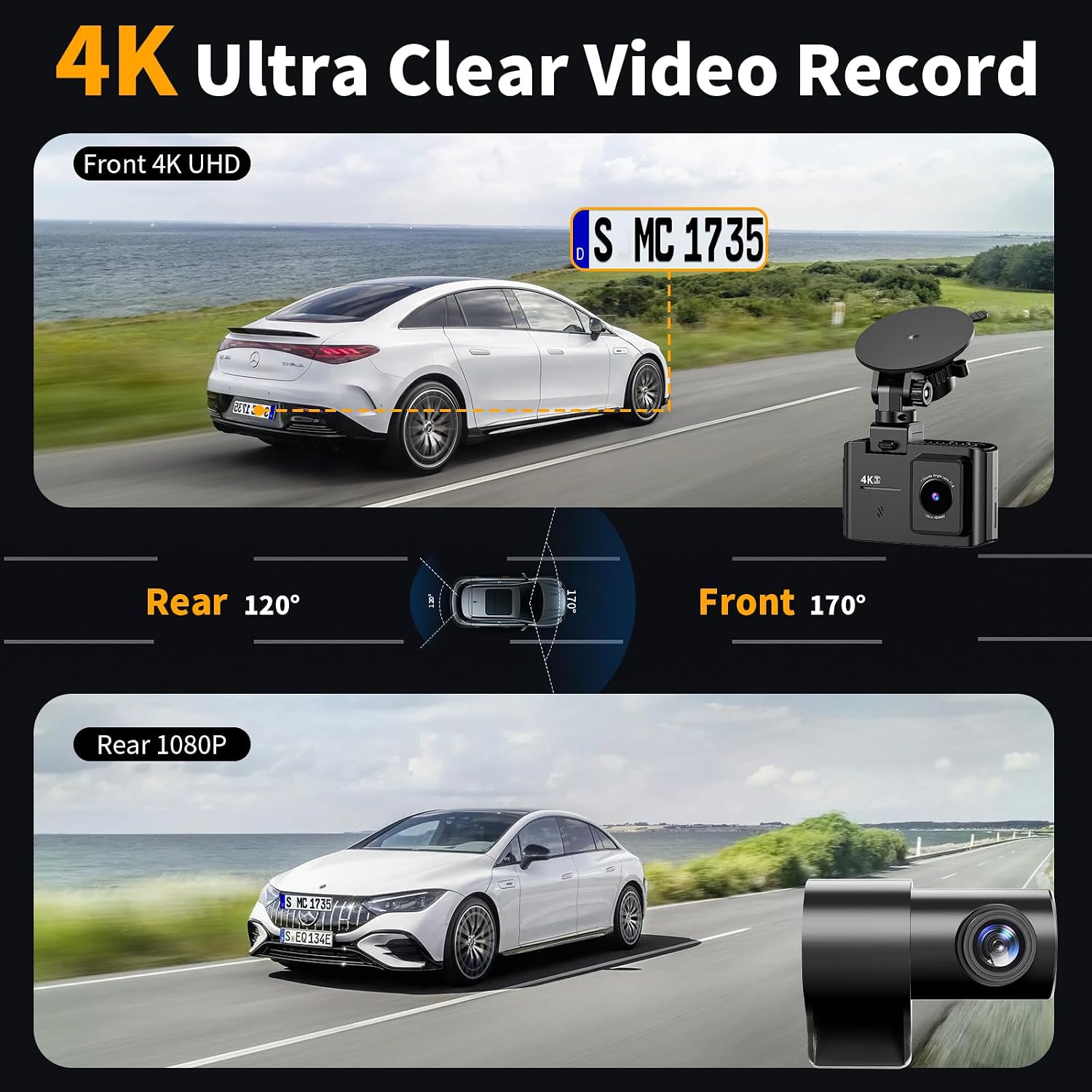 Detalle de WANLIPO Dual-Channel Dash Cam 4K