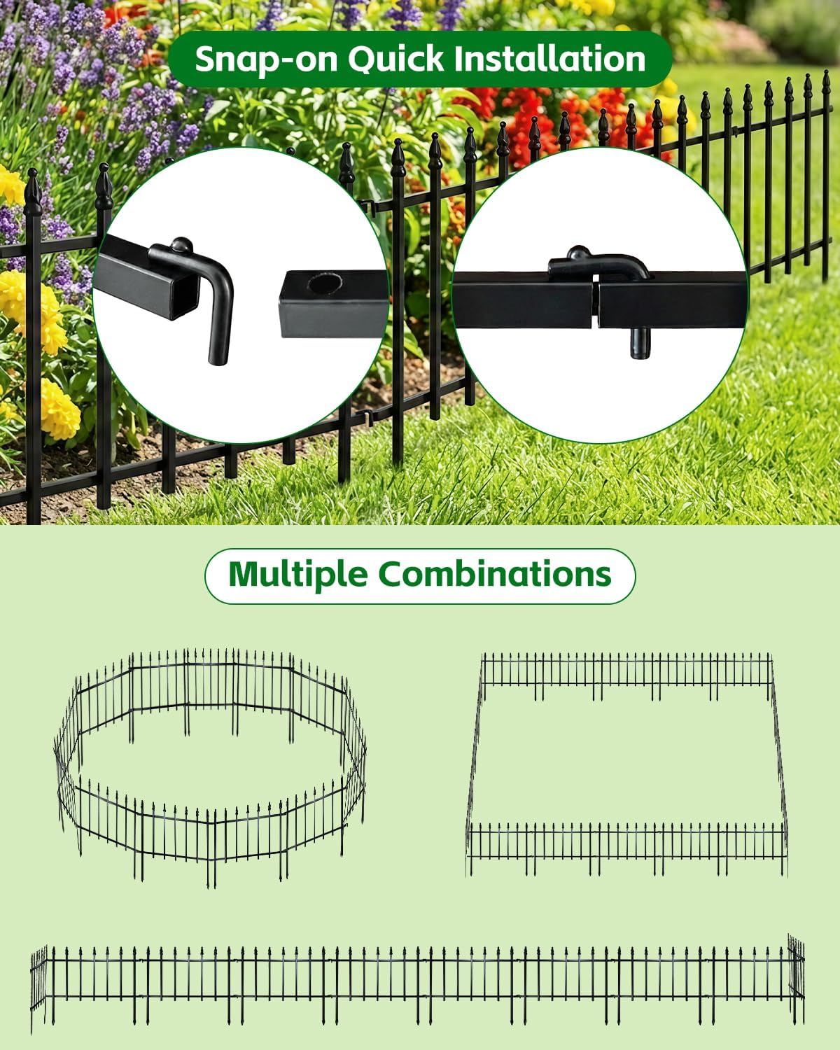 Thumbnail 4 de ARIFARO Recinzione decorativa da giardino in metallo antiruggine, altezza 46 cm (conf. 5) per patio, prato e cortile