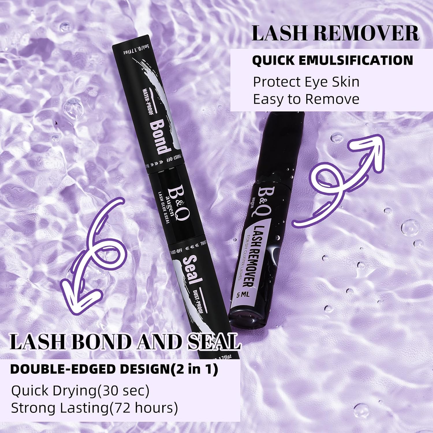 Thumbnail 4 de B&Qaugen Lash Extension Kit (192 Pieces) D Curl Wispy Cluster Lashes DIY Kit