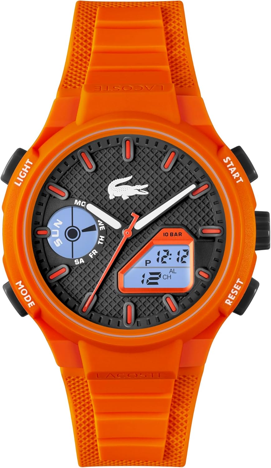 Thumbnail 1 de Lacoste LC33 Orologio Quarzo Multifunzione Analogico-Digitale da uomo/donna, cassa 44 mm, cinturino silicone arancione