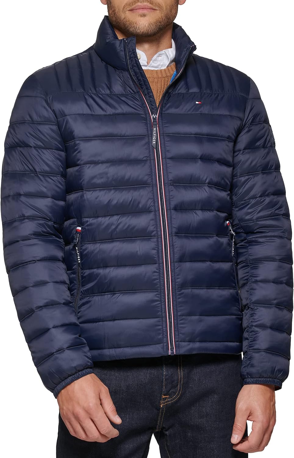 Detalle de Tommy Hilfiger Mens Embroidered Logo Puffer Jacket