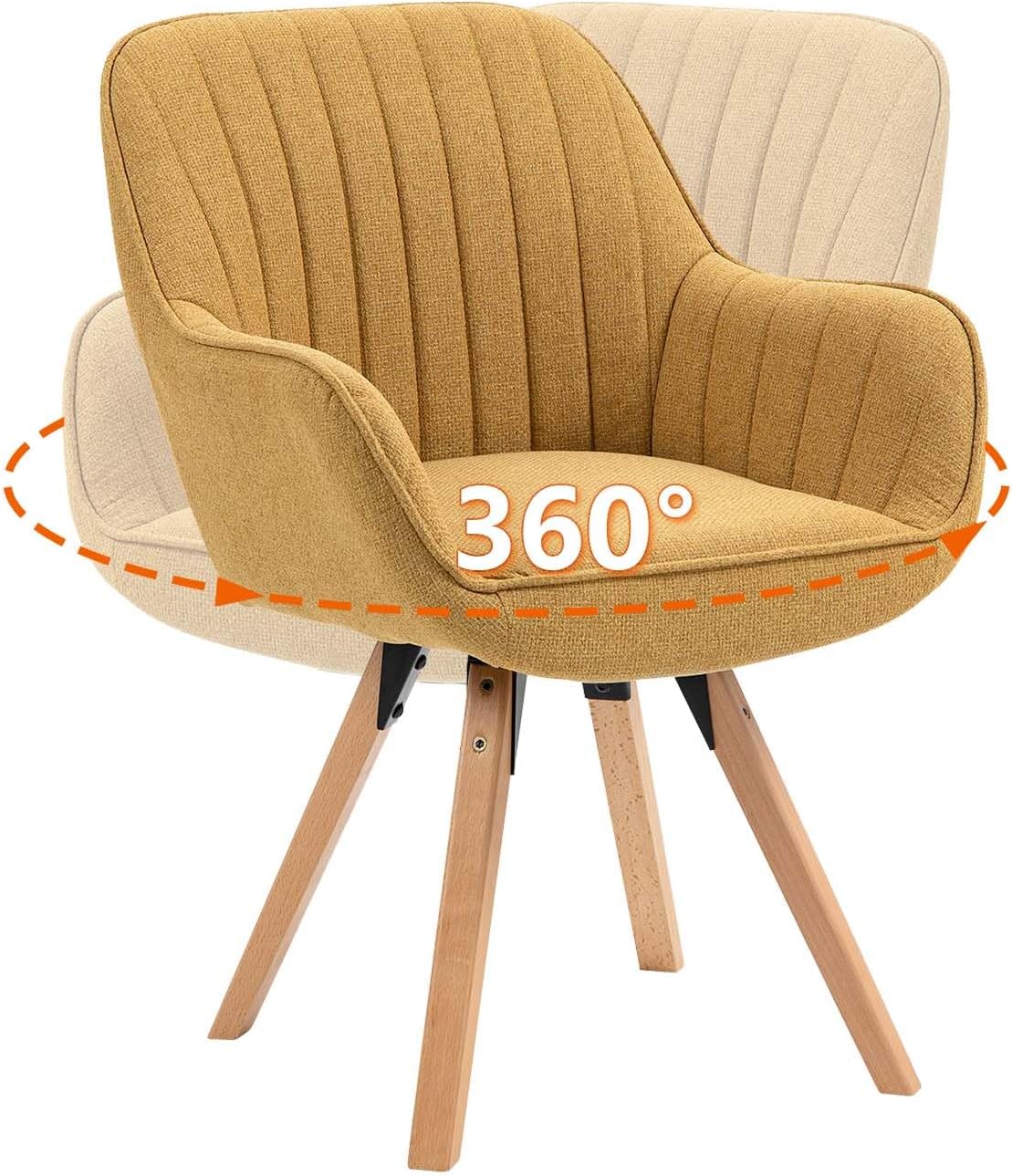 Detalle 2 de MEUBLE COSY sedia girevole 360° imbottita con braccioli e schienale per pranzo, ufficio e toeletta