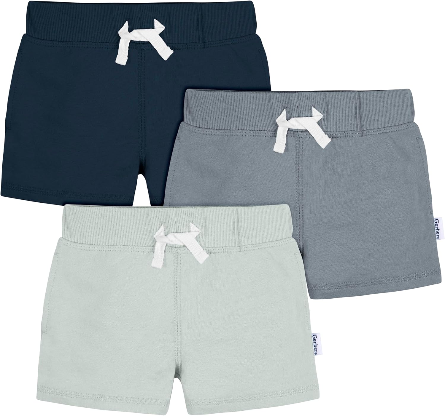 Detalle de Gerber Toddler 3-Pack Pull-on Knit Shorts – Short décontracté pour bébé et tout-petit
