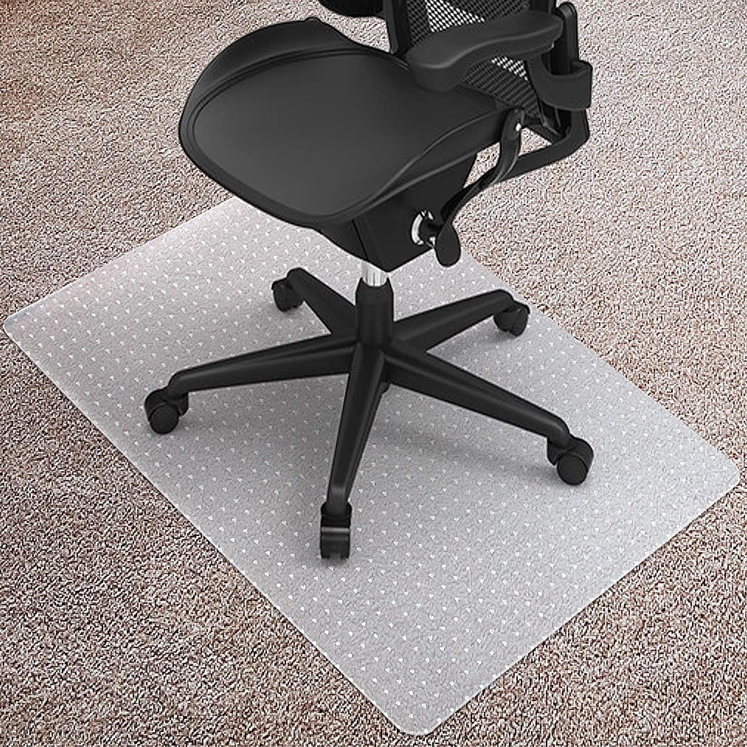Detalle 2 de Kuyal 75x120cm Clear PVC Chair Mat for Low & No-Pile Carpet Floors (BPA Free)