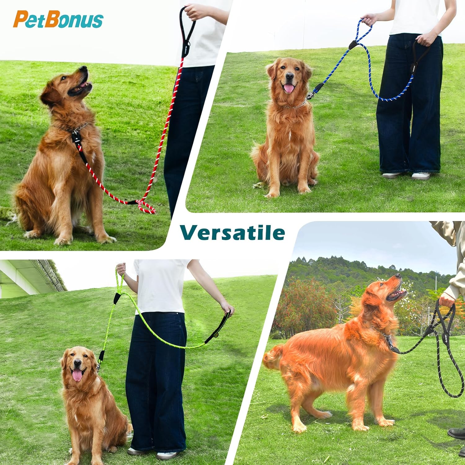 Thumbnail 5 de PetBonus Two Handles Dog Lead (150 cm) with Reflective Rope & Quick-Release Clip