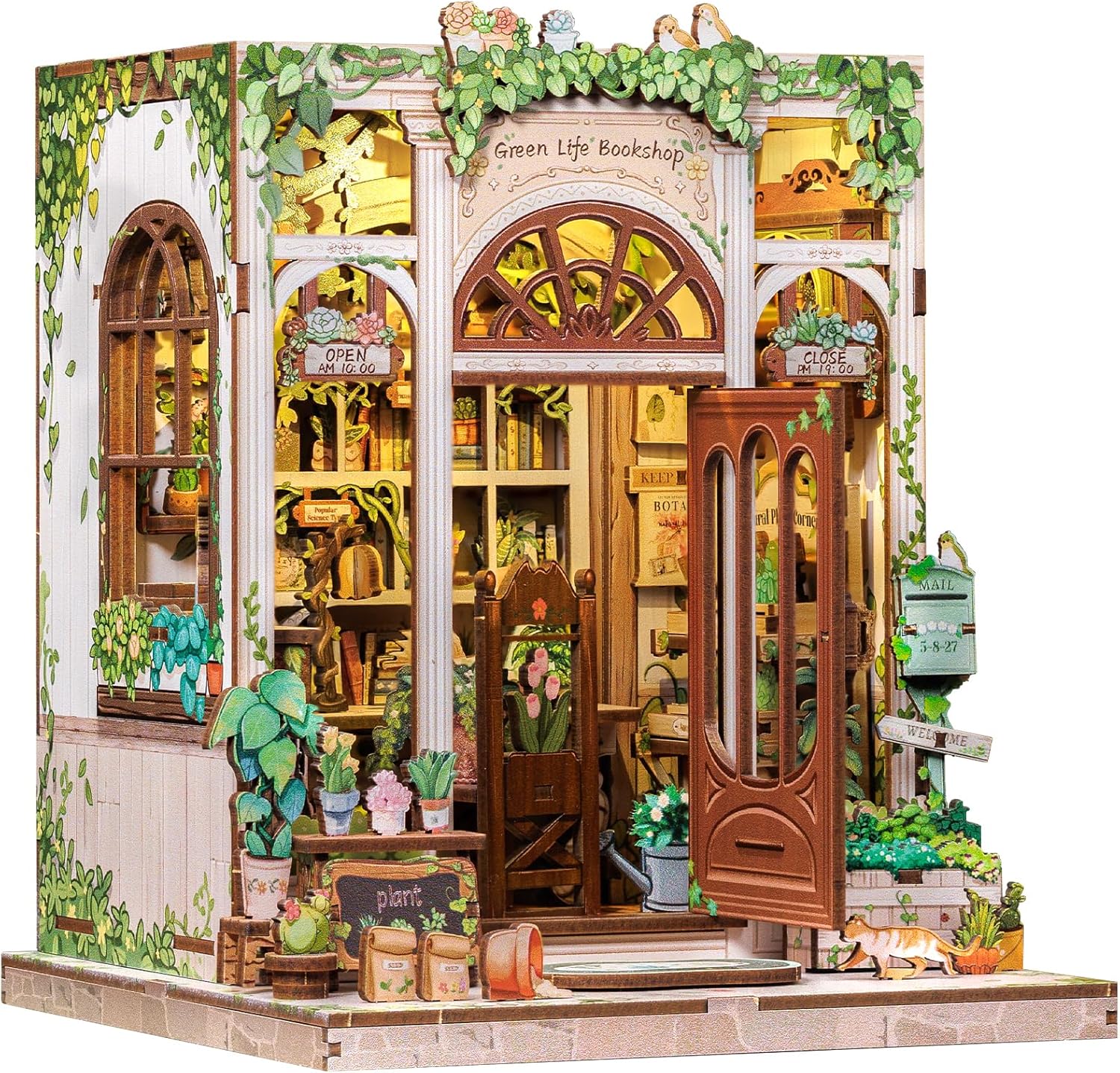 CUTEBEE Green Life Bookshop book nook kit