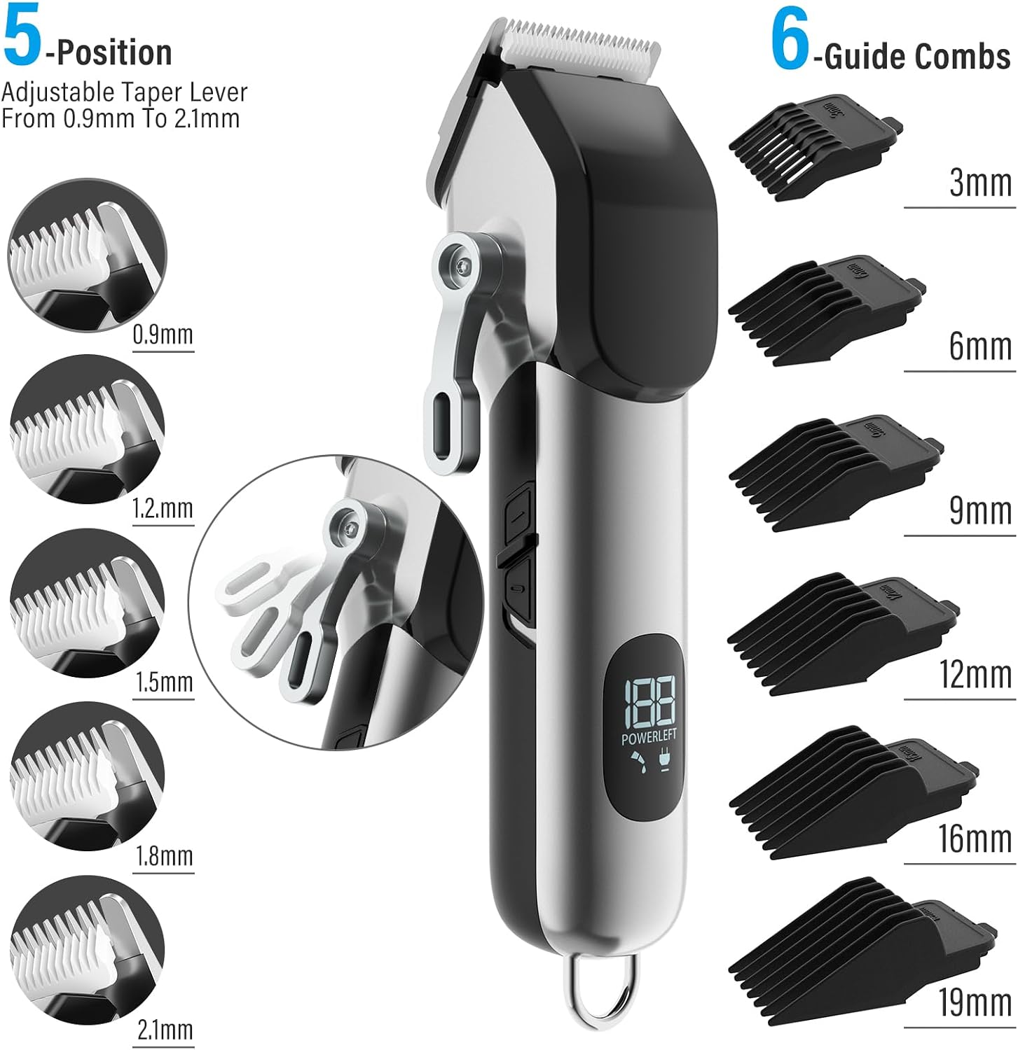 Detalle de Cordless PKBD hair clippers with 22 accessories