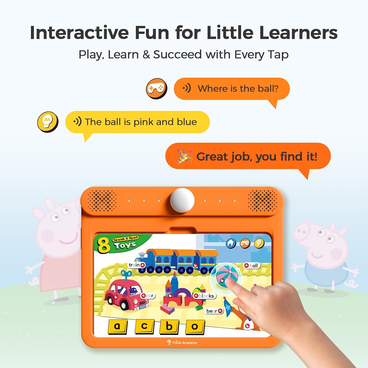 Detalle de Think Academy Learning Pad – Screen-Free Tablet with Flash Cards for Alphabet, Numbers, Early Math, Logic, Nature & Daily Life (Ages 3–5)