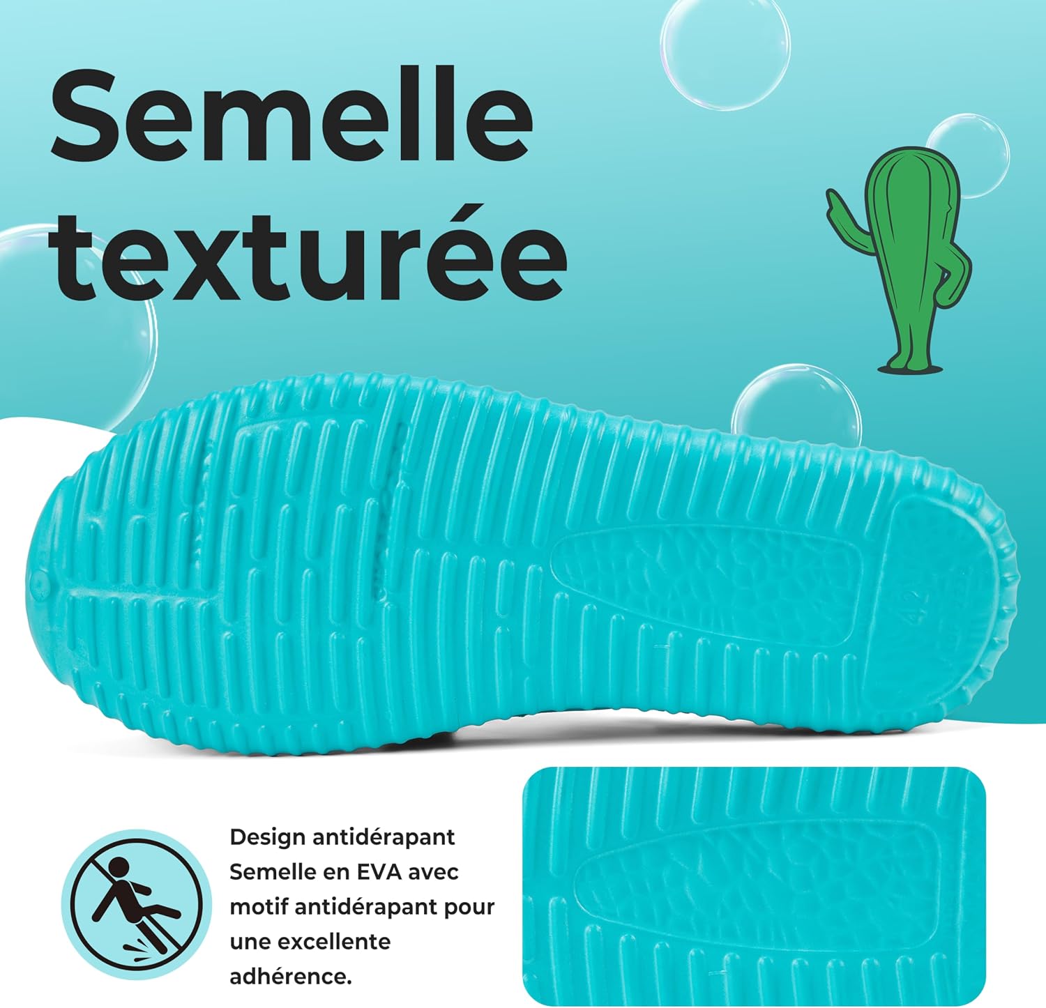 Detalle 2 de SAGUARO chaussons de jardin homme/femme anti-dérapants avec trous de drainage (tailles 36-45 EU)