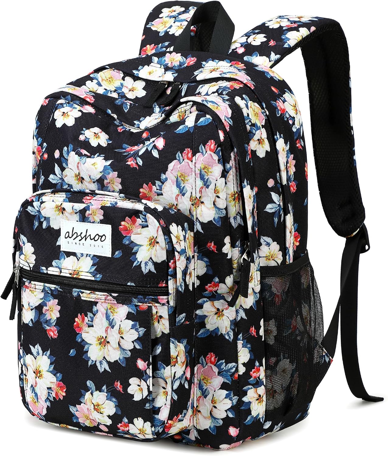 Thumbnail 6 de abshoo Floral School Backpack for College Teens — Water-Resistant, Dual Main Compartments (Floral Purple)