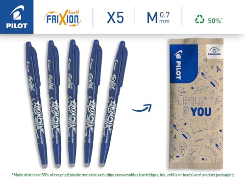 Detalle 2 de Pilot FriXion Ball 0.7 Set – 5 Stück Blau