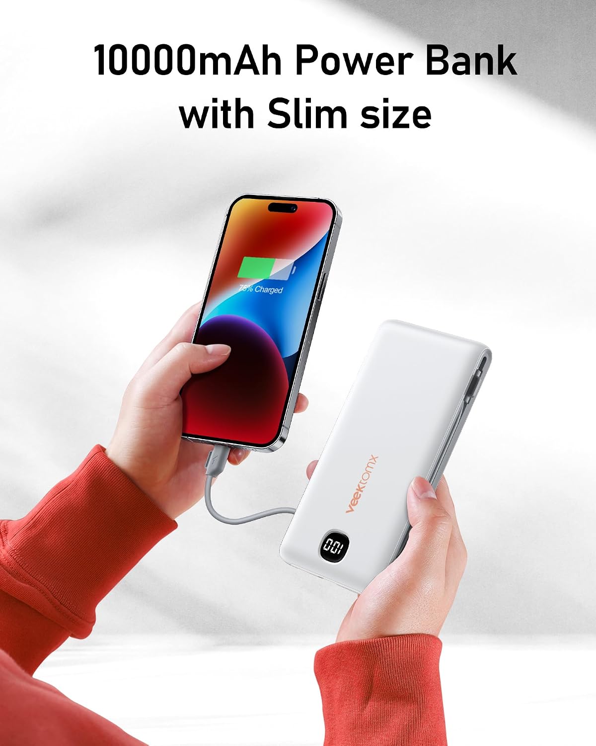 Detalle 1 de VEEKTOMX Power Bank 10,000mAh
