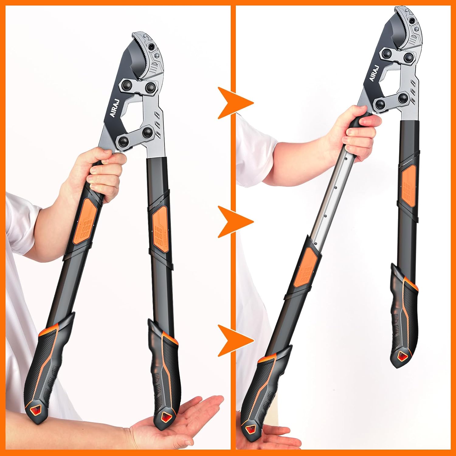 Thumbnail 6 de AIRAJ Telescopic Anvil Loppers 70-90cm: Practical Pruning Tool for Thick Branches