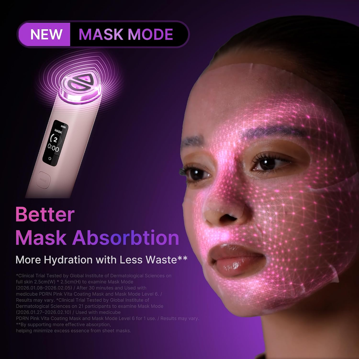 Detalle de medicube Booster Pro X2 VAPMEJP26098R 7-in-1 Glow Device, Pink, Dual-Head