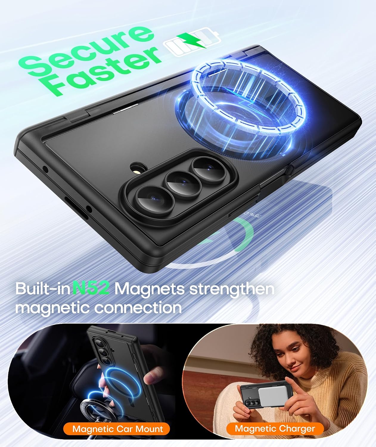 Thumbnail 3 de BERFY Z Fold 7 Case with Privacy Screen Protector
