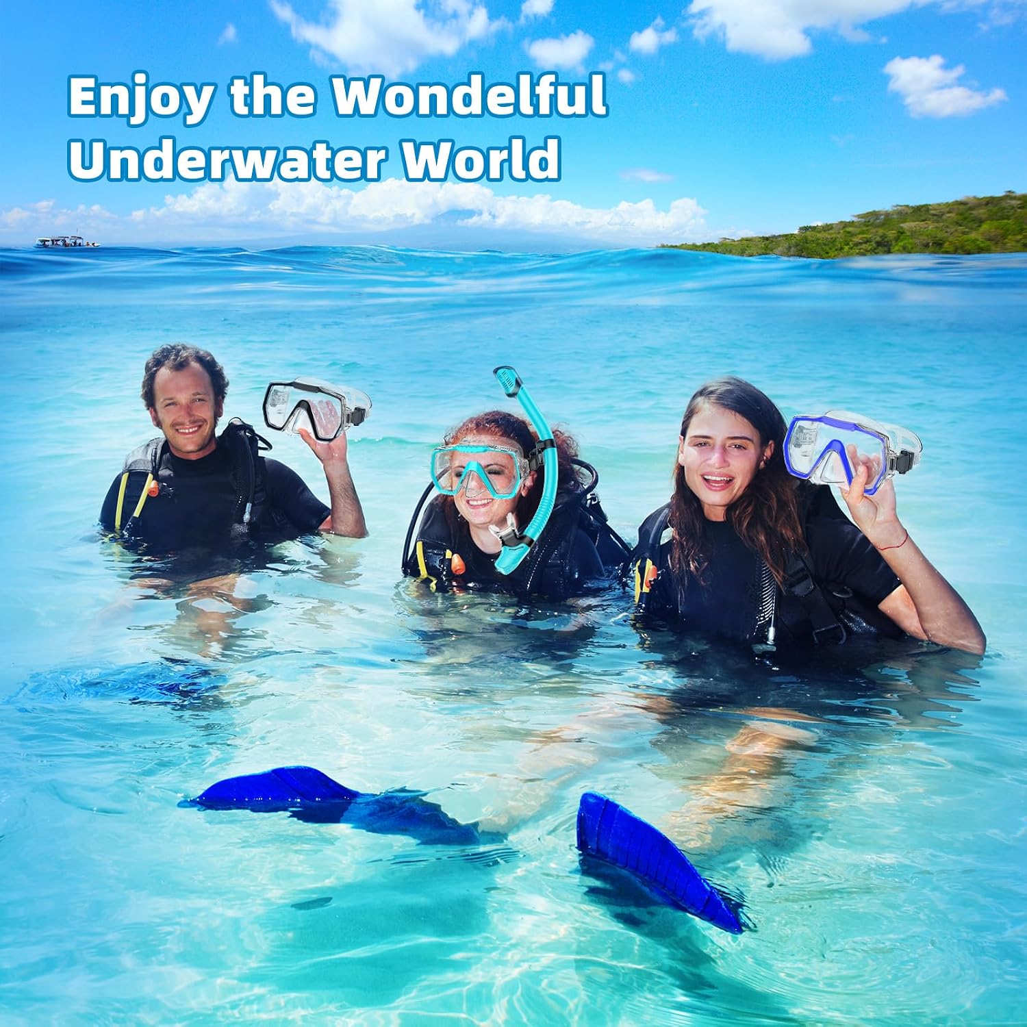 Thumbnail 5 de Honlanor Snorkel set 180° panoramic mask