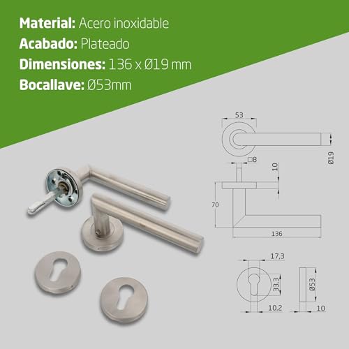 Thumbnail 5 de Jeu de poignées Amig argenté ⌚