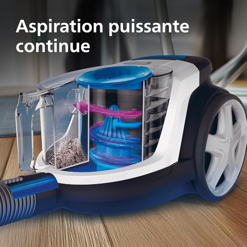 Detalle de PHILIPS PowerPro Compact Série 3000 FC9332/09 — Aspirateur sans Sac 900 W avec Filtre HEPA et brosse TriActive