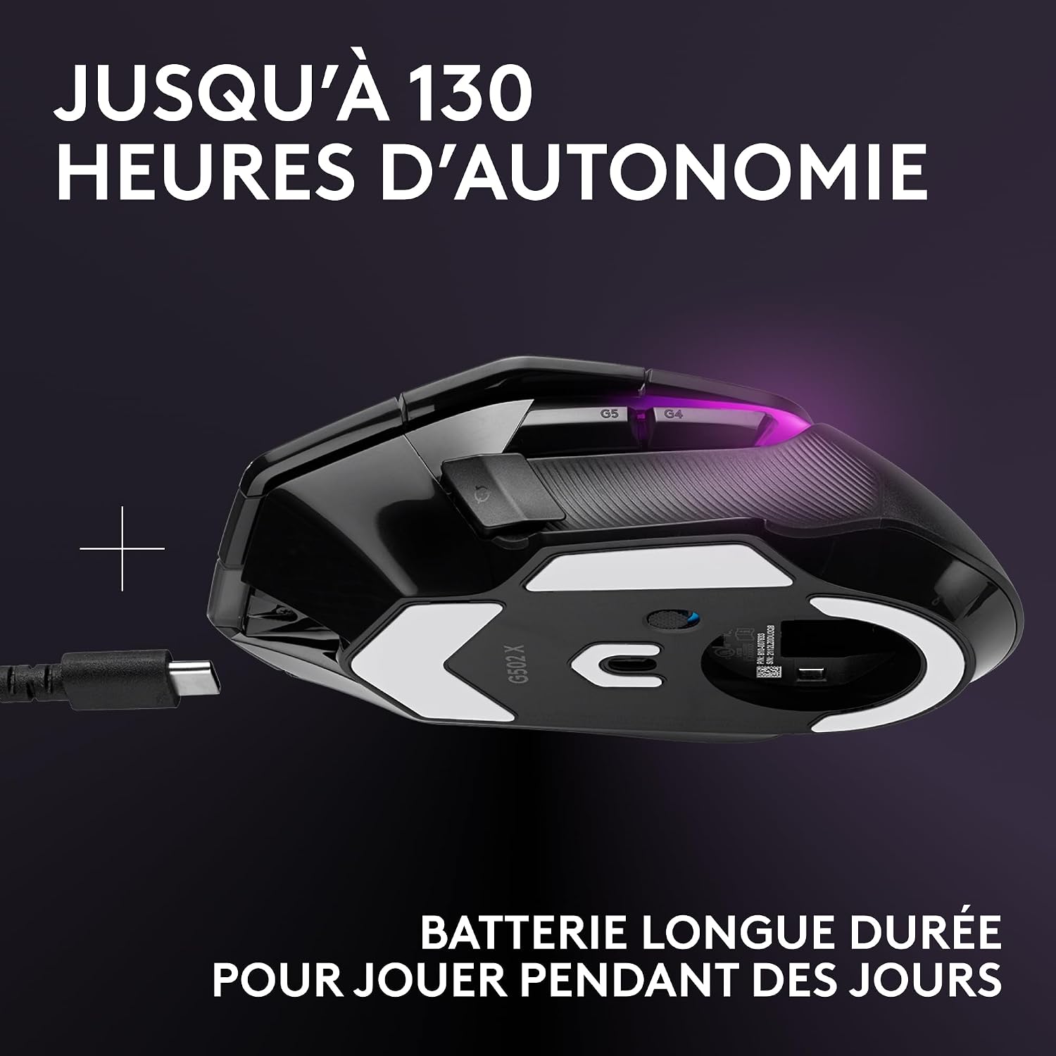 Detalle de Logitech G G502 X PLUS LIGHTSPEED – Souris gaming sans fil ultra précise avec RGB et boutons LIGHTFORCE