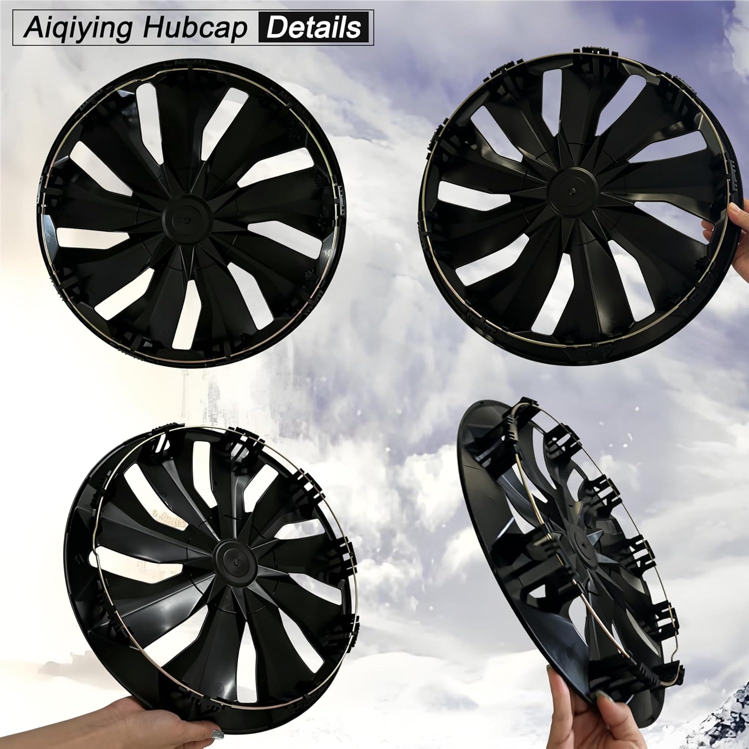 Thumbnail 6 de Hubcap Wheel Covers Replacement R16 16-Inch Universal Fit - 4 Pack