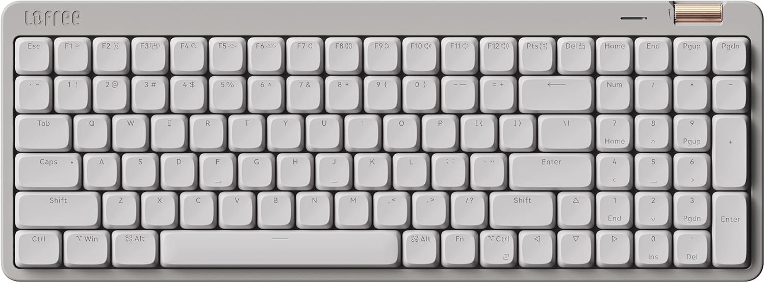 Detalle de LOFREE Flow Lite100 Keys Low Profile Mechanical Keyboard with 2.4G, Bluetooth and USB-C – Marble Linear Switches (US Layout)