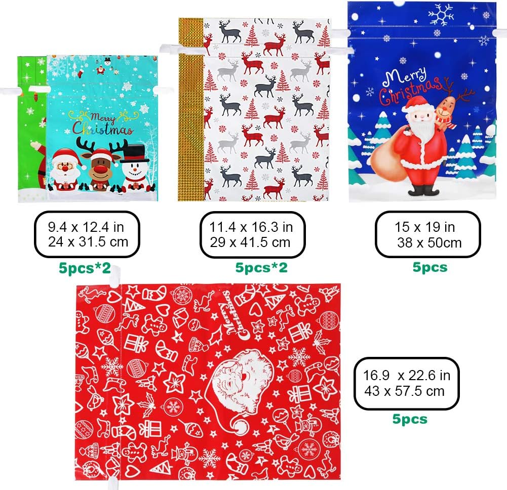 Detalle de HRX Christmas Gift Bags, 30-Piece Set