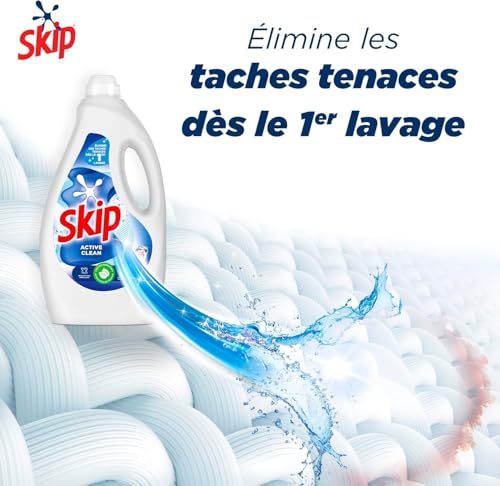 Detalle de Skip Lessive Liquide Active Clean 2x60 lavages – Propreté impeccable et fraîcheur durable