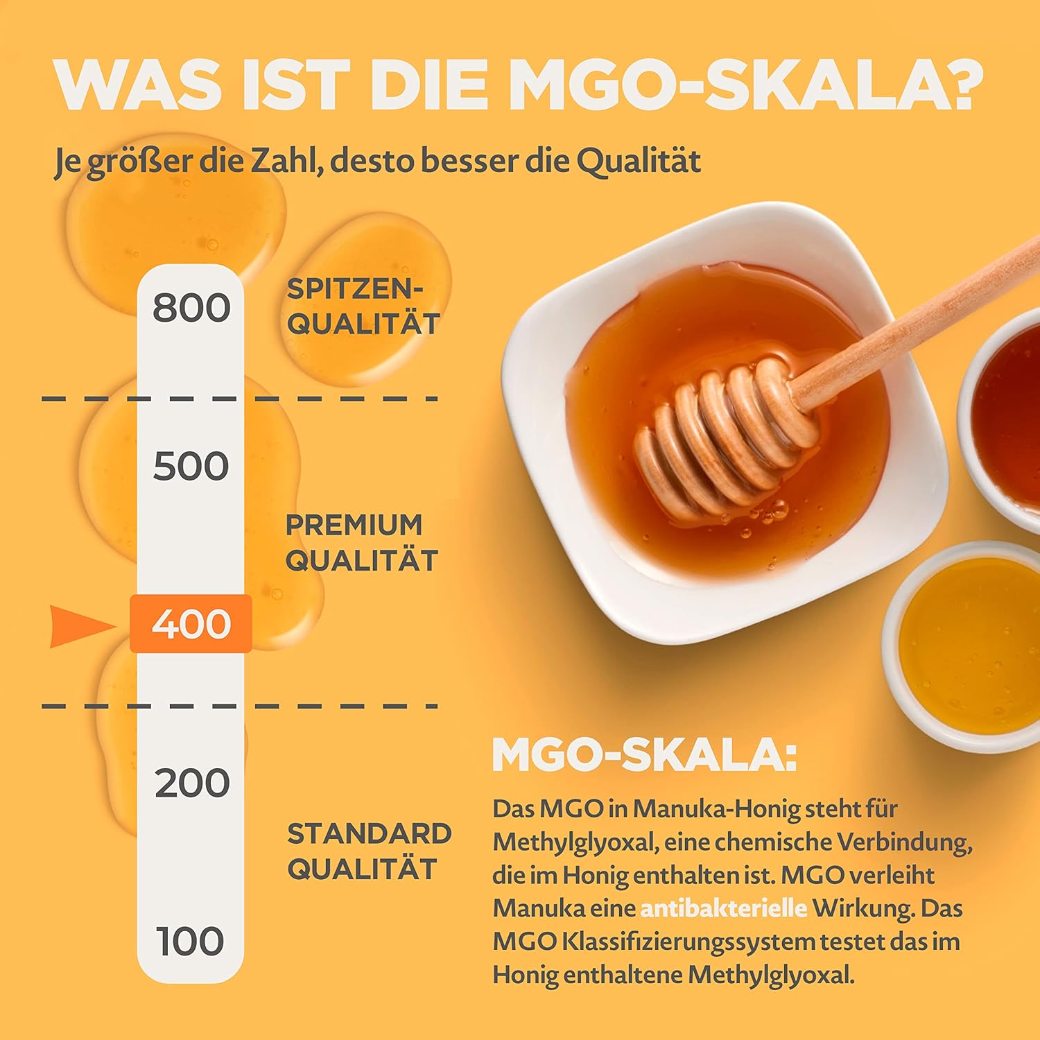 Thumbnail 2 de NaturalePiù Manuka-Honig 400+ MGO (500 g) – aus Neuseeland getestet auf Methylglyoxal