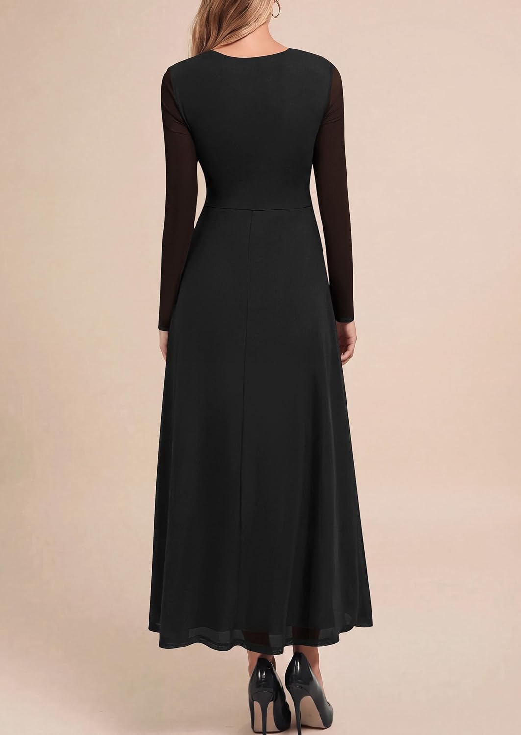 Detalle de PRETTYGARDEN Women's Mesh Maxi Dress