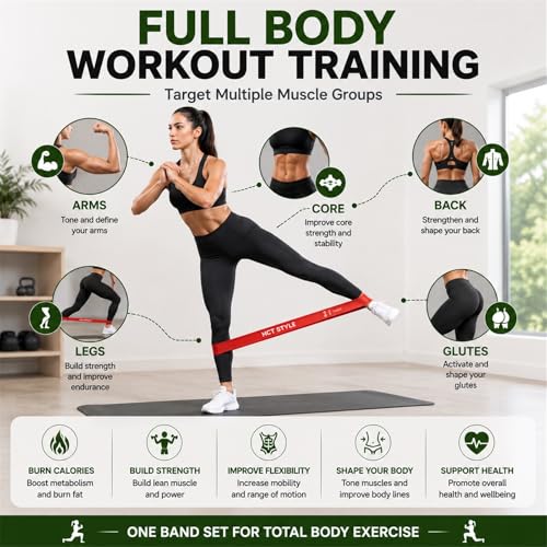 Detalle 2 de HCT STYLE Elastici Fitness: Bande Elastiche 5 Livelli in Lattice Naturale