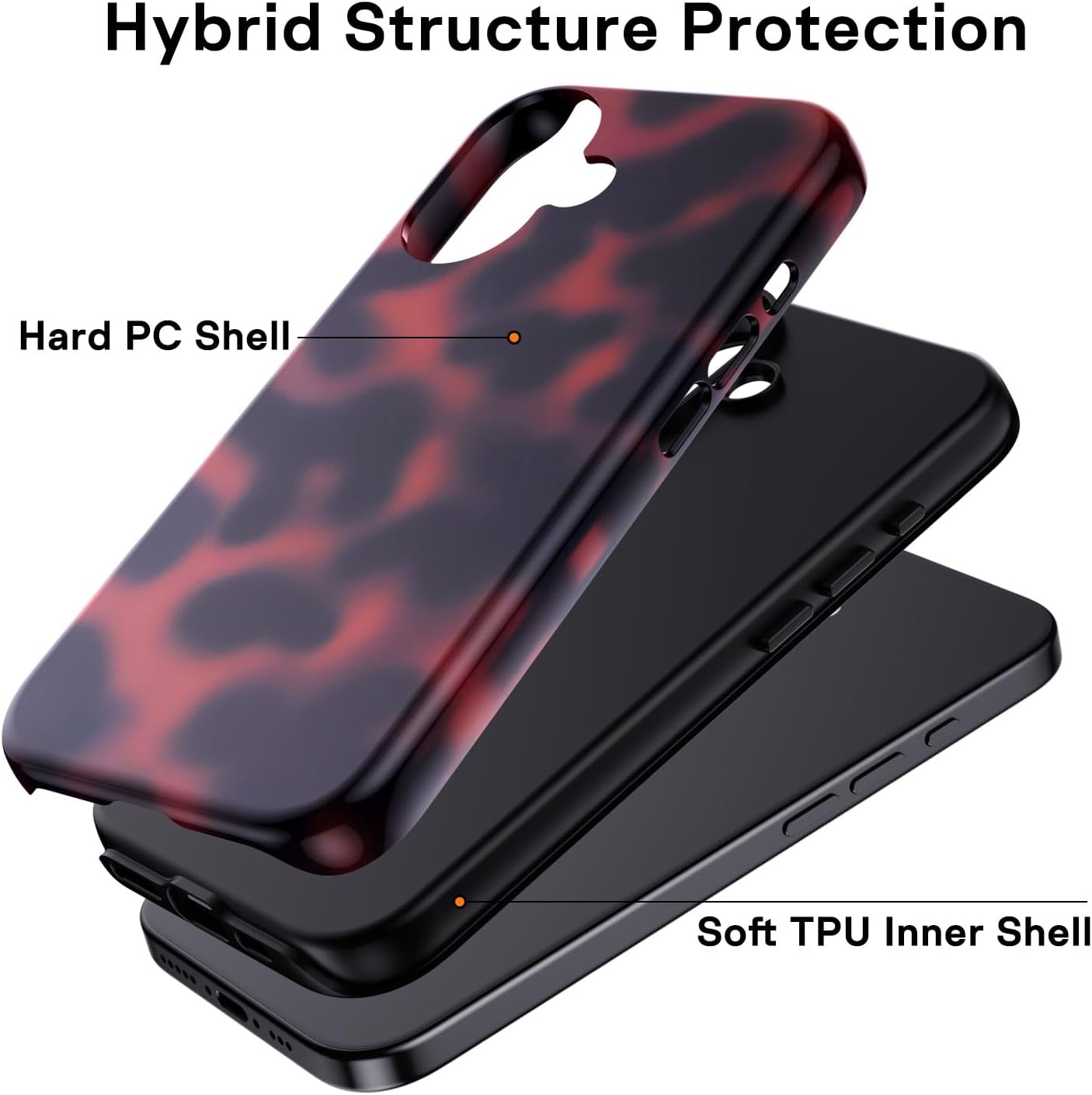 Thumbnail 1 de XTCASE Coque Leopard pour iPhone 16 – Étui 2-en-1 (TPU + PVC) avec protection renforcée