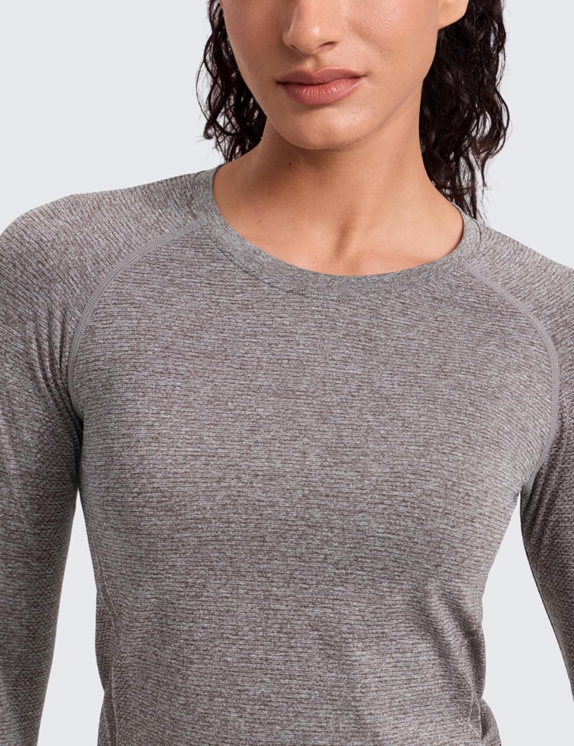 Detalle de CRZ YOGA Donna Camicia da Allenamento a Maniche Lunghe senza Cuciture: asciugatura rapida e comfort ottimale