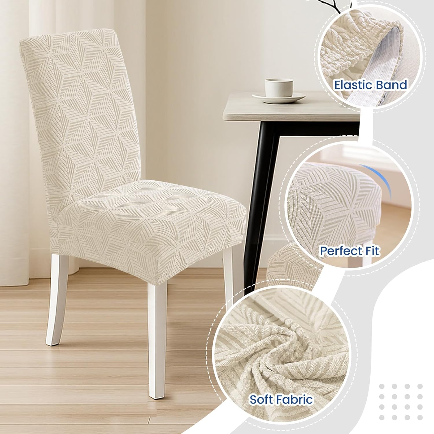 Detalle de Housse de Chaise Extensible 2 Pièces Ystyle – Universelle, Beige