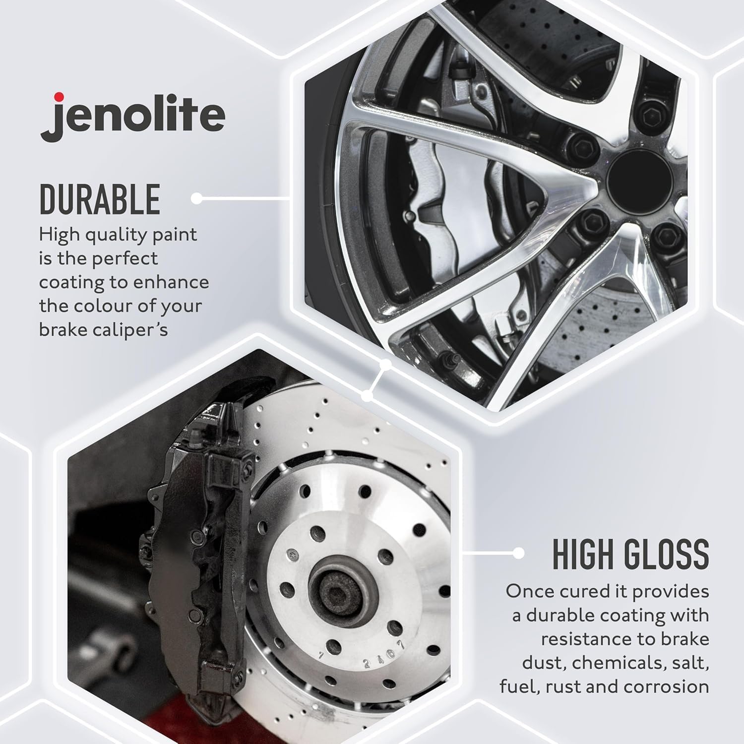 Detalle de JENOLITE Bremssattellack Schwarz (Bremssattelfarbe) – hitzefester Thermolack bis 300°C, 400 ml