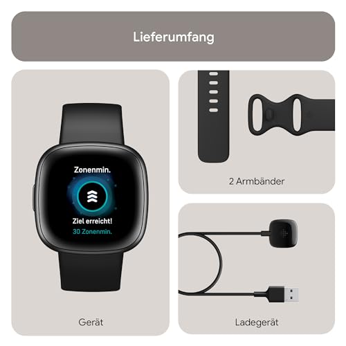 Thumbnail 7 de Fitbit Versa 4 Smartwatch mit Google Health Premium – Schwarz/Graphit, 6 Tage Akku