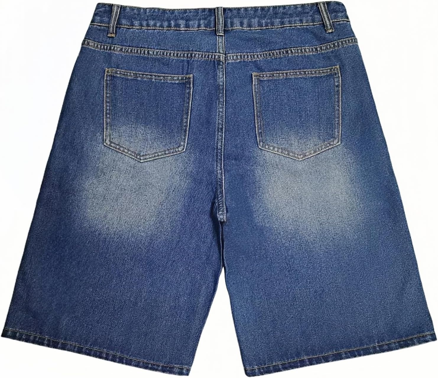 Detalle 1 de LuminBlaze Men's Baggy Denim Jorts, Loose Wide-Leg Fit, Five Pockets