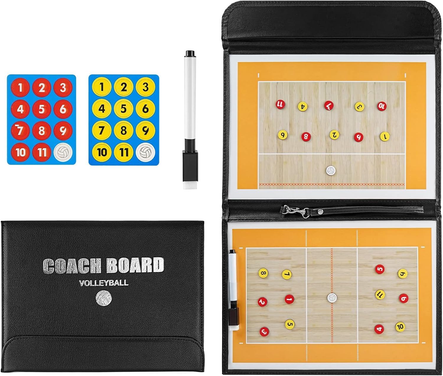 Detalle de CREADY tactisch volleybalbord 53 x 31 cm met magneet en pen