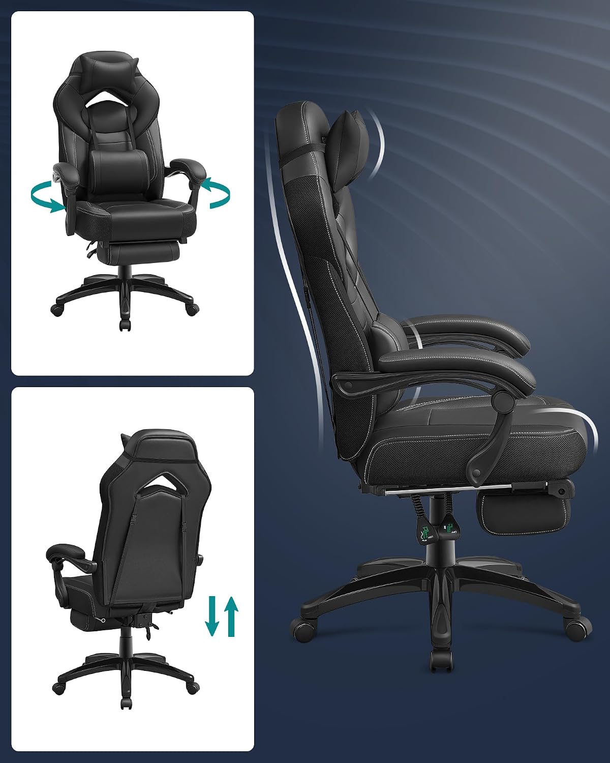 Thumbnail 6 de SONGMICS Sedia Gaming OBG077B01 ergonomica