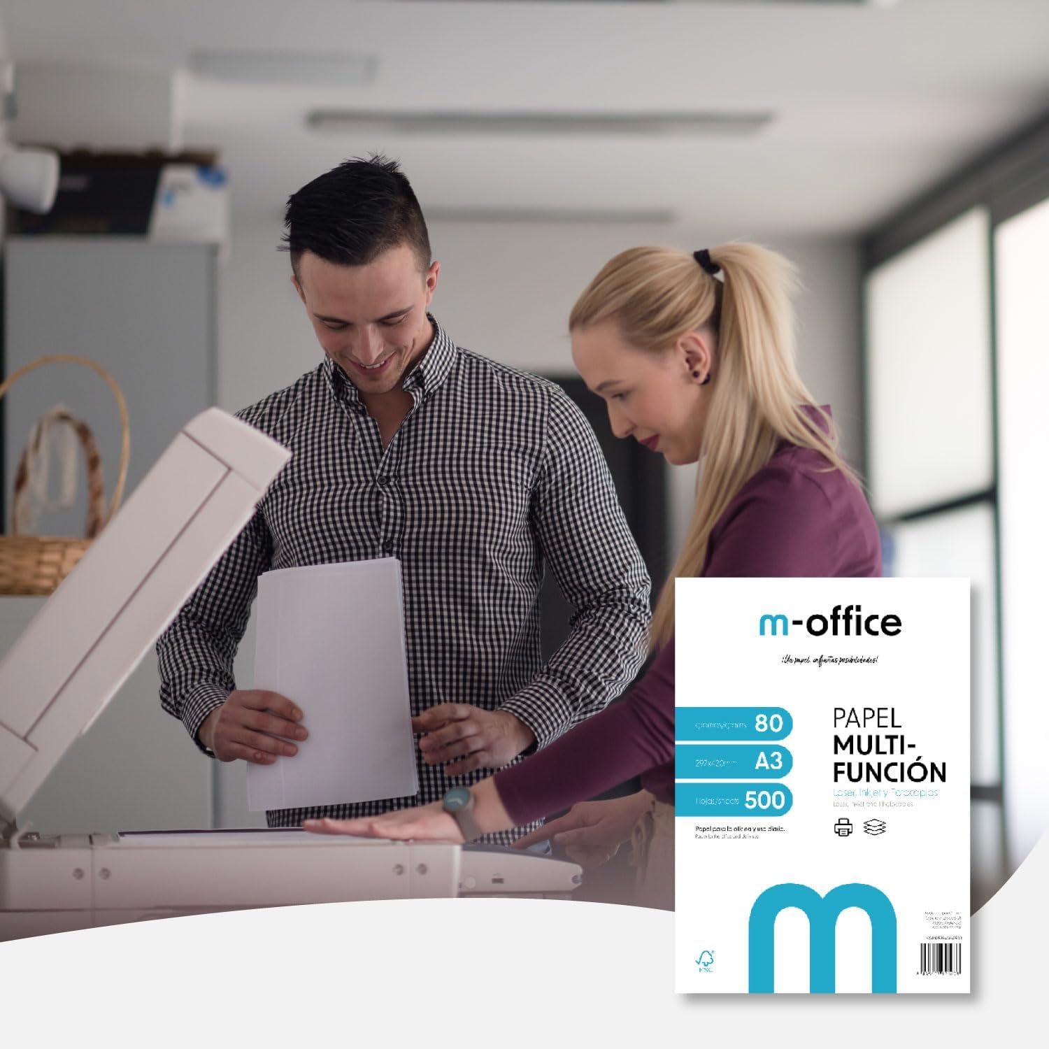 Thumbnail 2 de Pack de feuilles A3 80 g (500 feuilles) — Papier multifonction pour imprimante jet d'encre et laser, format A3