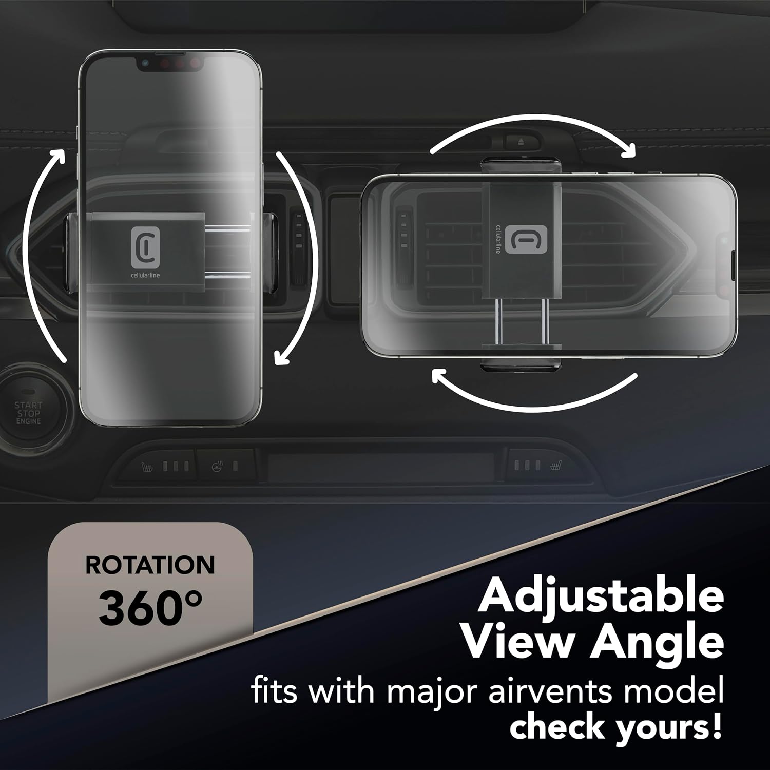 Detalle 2 de Cellularline Spin AIR support smartphone 360°