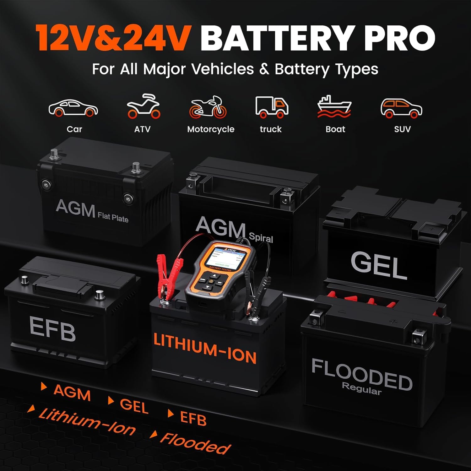 Thumbnail 1 de ANCEL BT410 12V/24V Car Battery Tester – 4-in-1 Professional Battery, Cranking, Charging & Voltage Tester