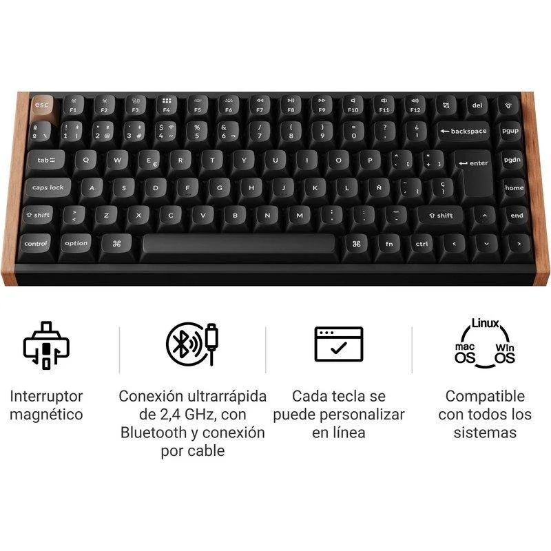 Detalle 2 de Keychron K2 HE magnético 75% inalámbrico