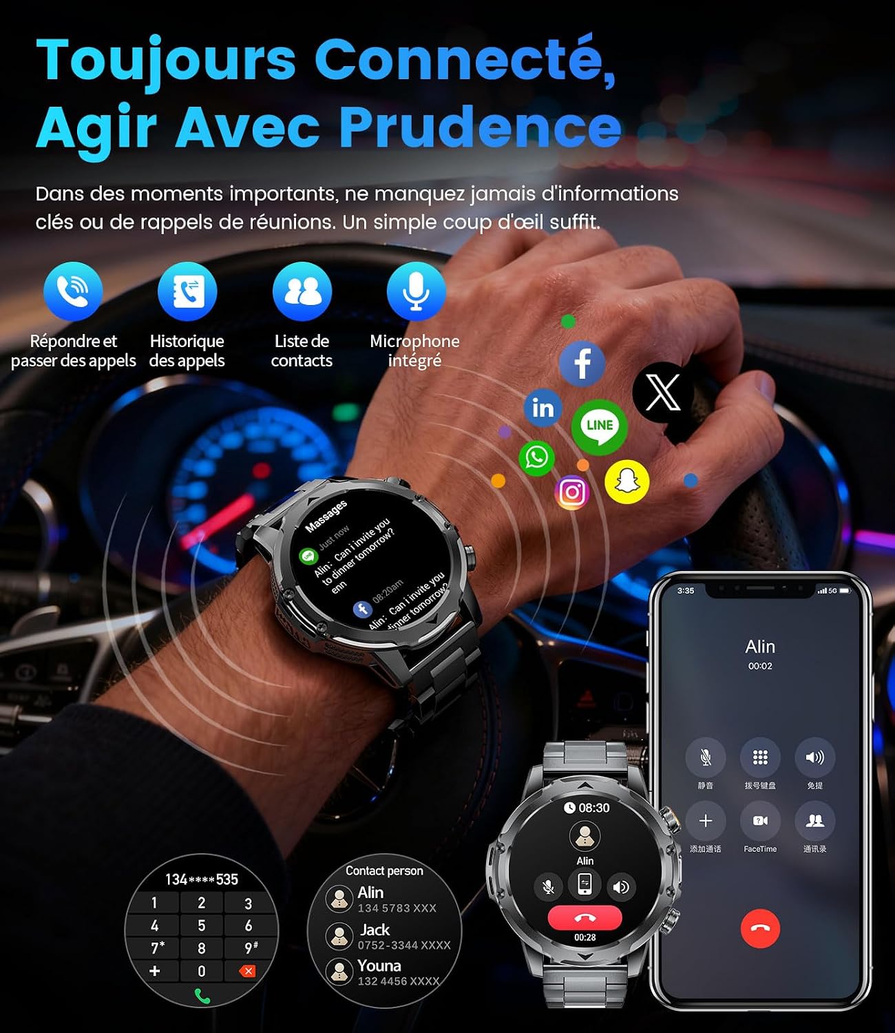 Detalle de LIGE SMART Montre connectée 1000 mAh