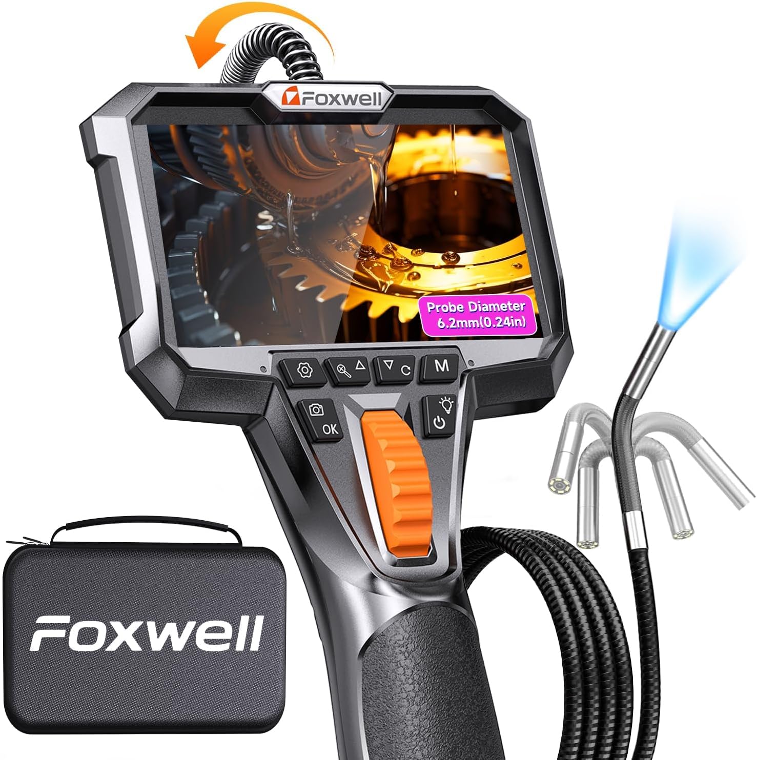 Detalle de FOXWELL Y400 6.2mm Articulating Endoscope 1.6m