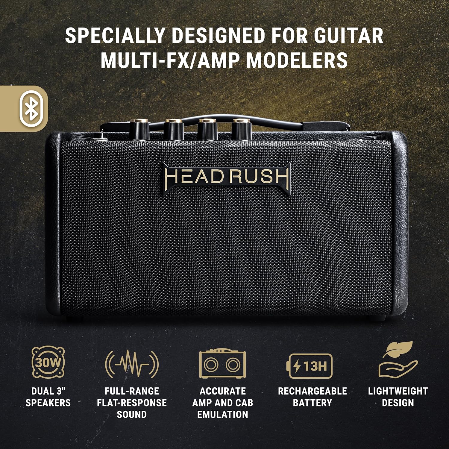 Detalle 2 de HeadRush FRFR-GO Portable Guitar Amplifier, 30W, Bluetooth, Rechargeable