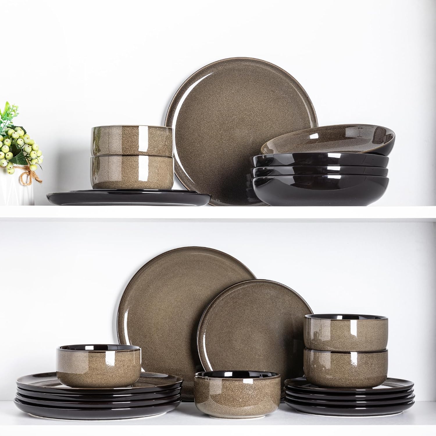 Thumbnail 6 de LERATIO Ceramic Dinnerware Sets for 4 — 12-Piece Porcelain Set with Lead-Free Glaze