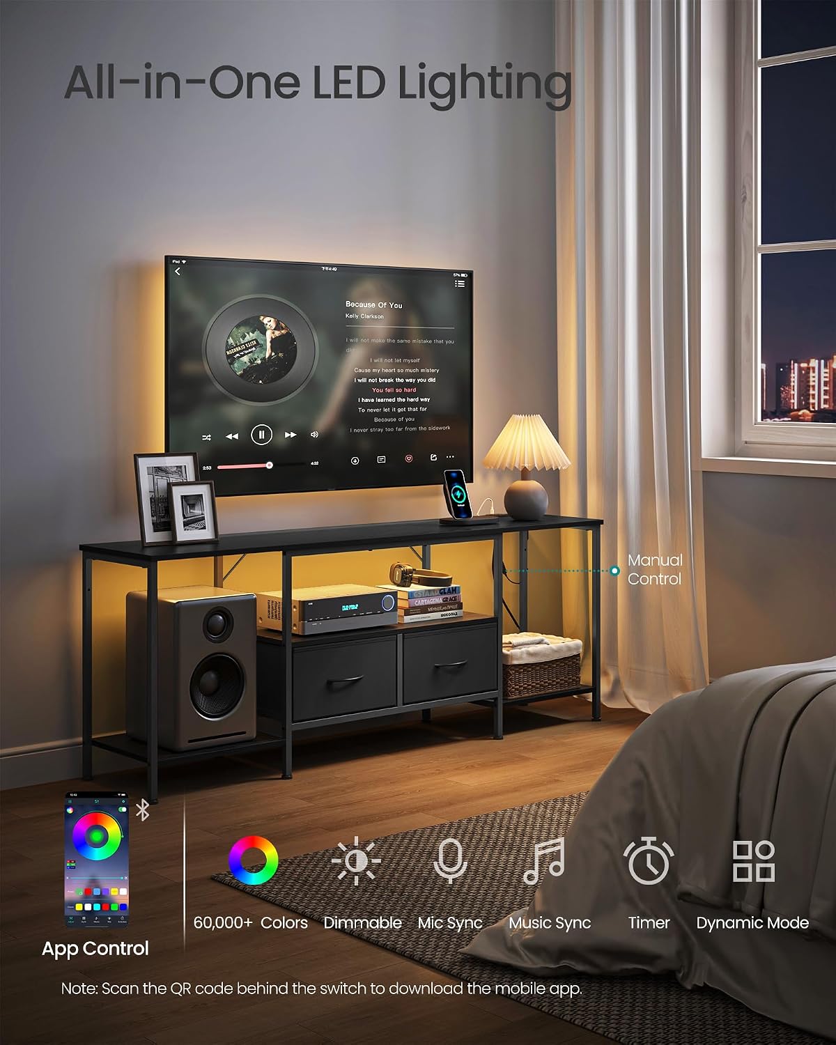 Detalle 2 de SONGMICS TV stand ULGS420B101