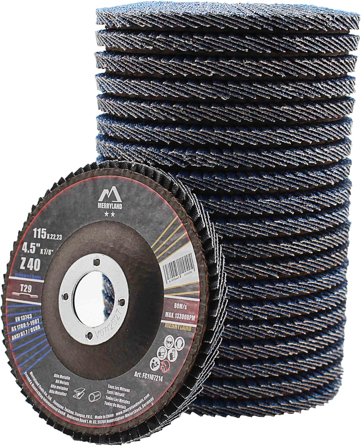 Merryland Flap Disc 4.5" 40 Grit T29 for Metal 🛠