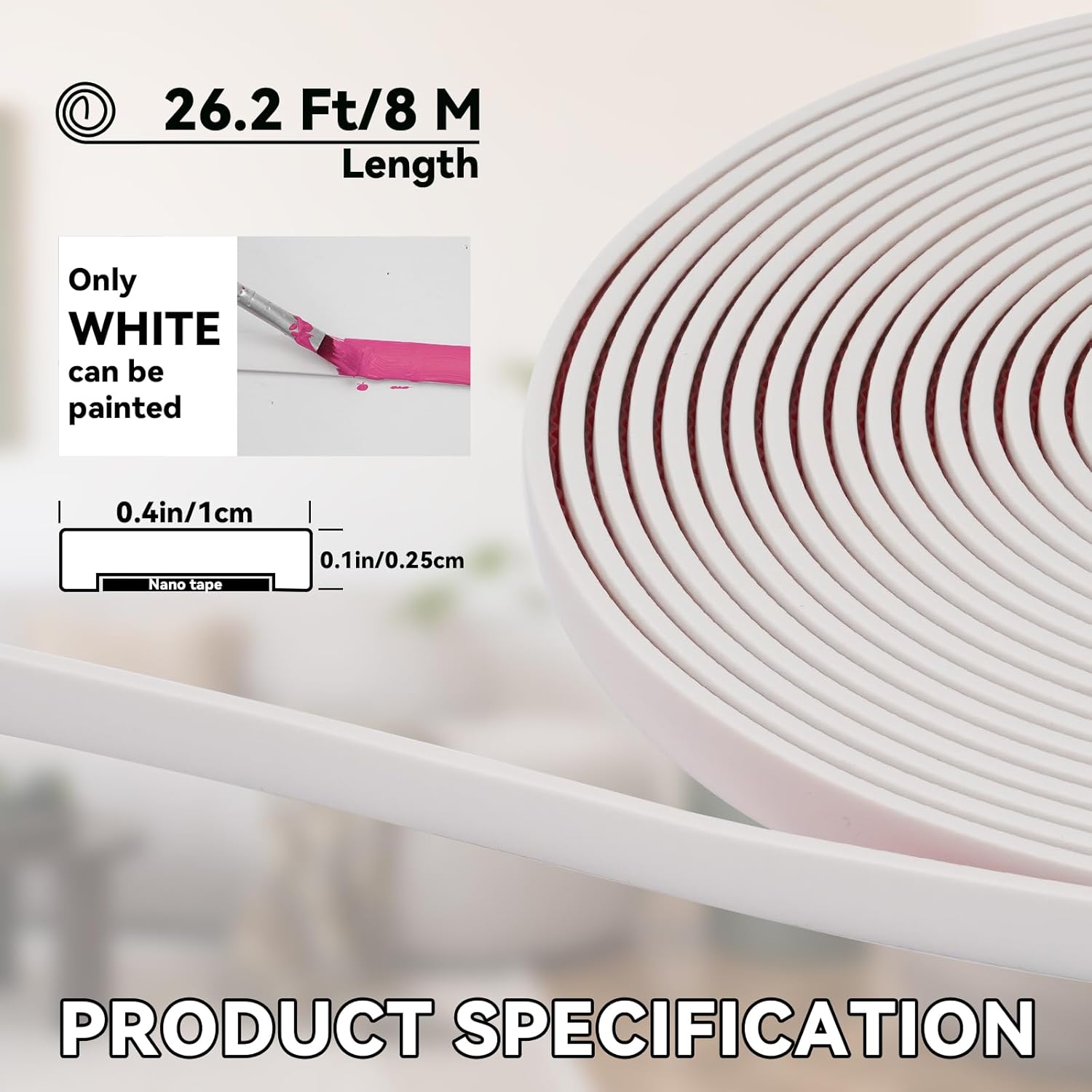 Detalle de JSIWOTH 8M Peel and Stick Moulding Trim 1cm